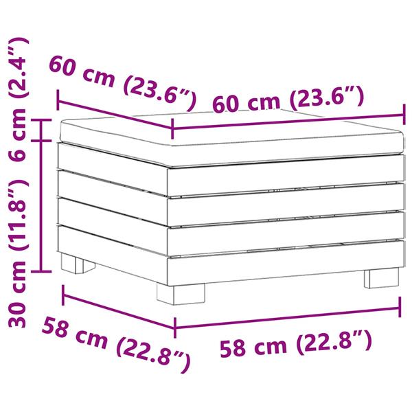 Grote foto vidaxl tuinvoetenbank massief acaciahout bruin tuin en terras tuinmeubelen