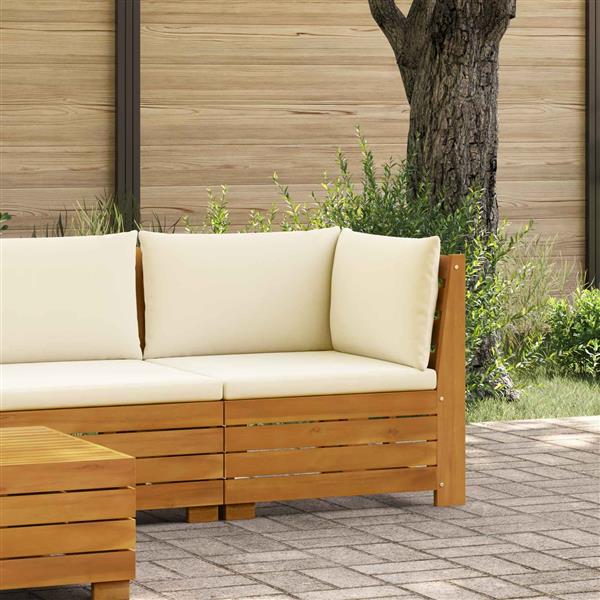 Grote foto vidaxl tuinbank hoek massief acaciahout bruin tuin en terras tuinmeubelen