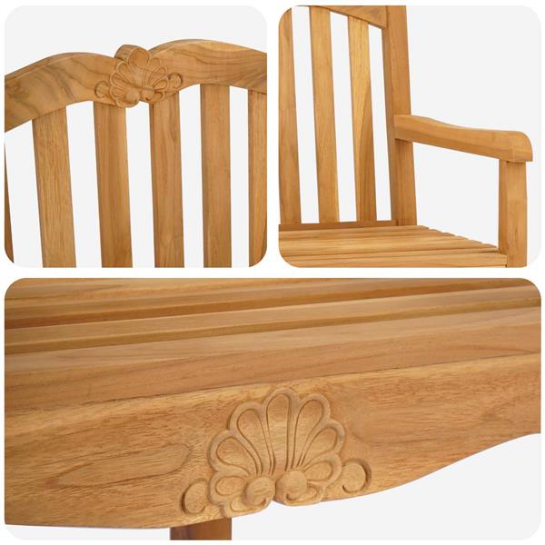 Grote foto vidaxl tuinstoel 2 pcs naturel 58 x 60 x 93 cm massief teakhout tuin en terras tuinmeubelen