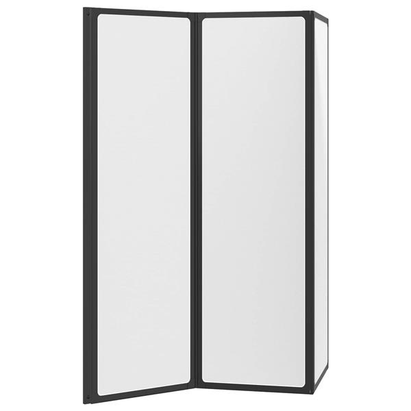 Grote foto vidaxl opvouwbare douchescherm zwart en volle frost 132 x 2 x 140 cm doe het zelf en verbouw sanitair