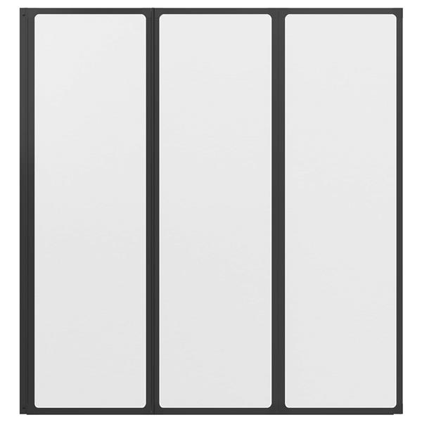 Grote foto vidaxl opvouwbare douchescherm zwart en volle frost 132 x 2 x 140 cm doe het zelf en verbouw sanitair