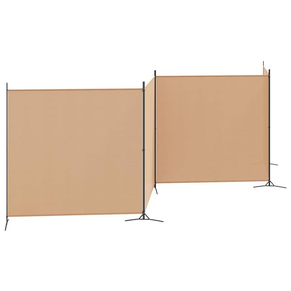 Grote foto vidaxl 4 panelen roomdivider beige 698 x 180 cm stof huis en inrichting overige huis en inrichting