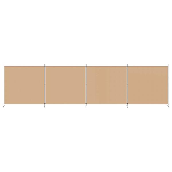 Grote foto vidaxl 4 panelen roomdivider beige 698 x 180 cm stof huis en inrichting overige huis en inrichting