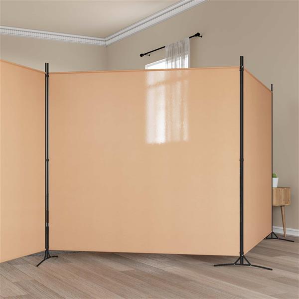 Grote foto vidaxl 4 panelen roomdivider beige 525 x 180 cm stof huis en inrichting overige huis en inrichting