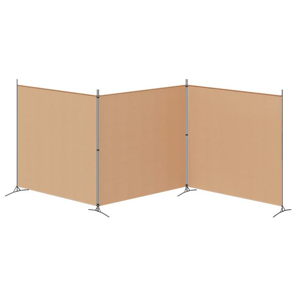Grote foto vidaxl 4 panelen roomdivider beige 525 x 180 cm stof huis en inrichting overige huis en inrichting