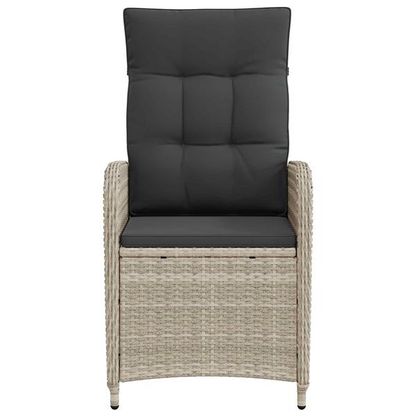 Grote foto vidaxl verstelbare tuinstoel met kussen licht grijs en donker grijs tuin en terras tuinmeubelen