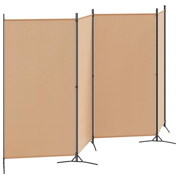 Grote foto vidaxl 4 panelen roomdivider beige 346 x 180 cm stof huis en inrichting overige huis en inrichting