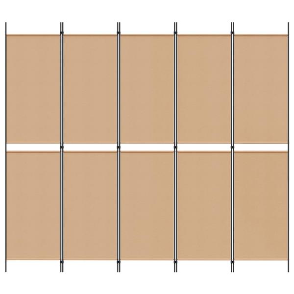 Grote foto vidaxl 5 panel room divider beige 250 x 220 cm stof huis en inrichting overige huis en inrichting