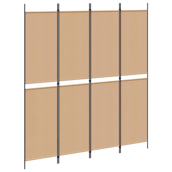 Grote foto vidaxl 4 panelen roomdivider beige 200 x 220 cm stof huis en inrichting overige huis en inrichting