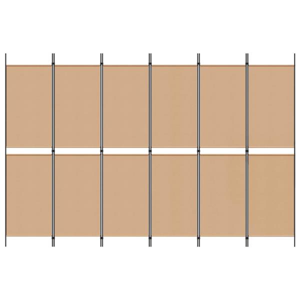 Grote foto vidaxl 6 panelen kamerscherm beige 300 x 200 cm stof huis en inrichting overige huis en inrichting