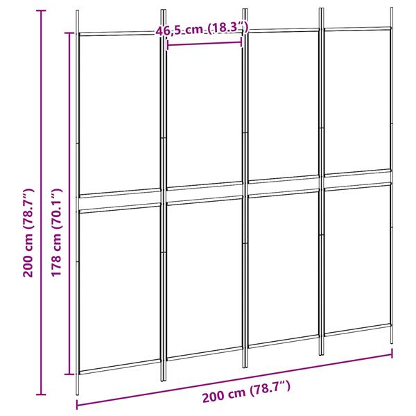 Grote foto vidaxl 4 panelen kamerscherm beige 200 x 200 cm stof huis en inrichting overige huis en inrichting