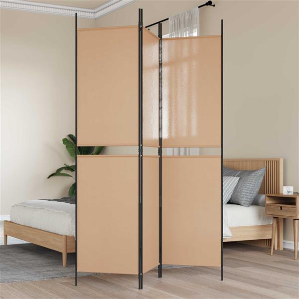 Grote foto vidaxl 3 panel room divider beige 150 x 200 cm stof huis en inrichting overige huis en inrichting