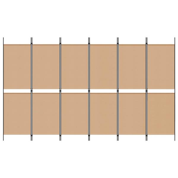Grote foto vidaxl 6 panelen kamerscherm beige 300 x 180 cm stof huis en inrichting overige huis en inrichting