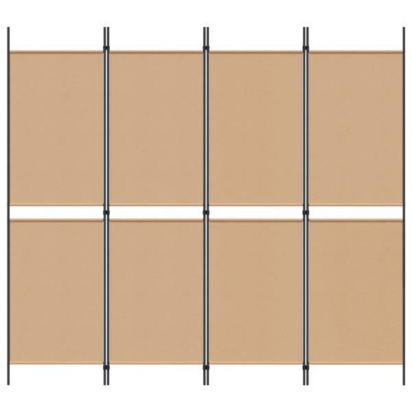 Grote foto vidaxl 4 panel room divider beige 200 x 180 cm stof huis en inrichting overige huis en inrichting