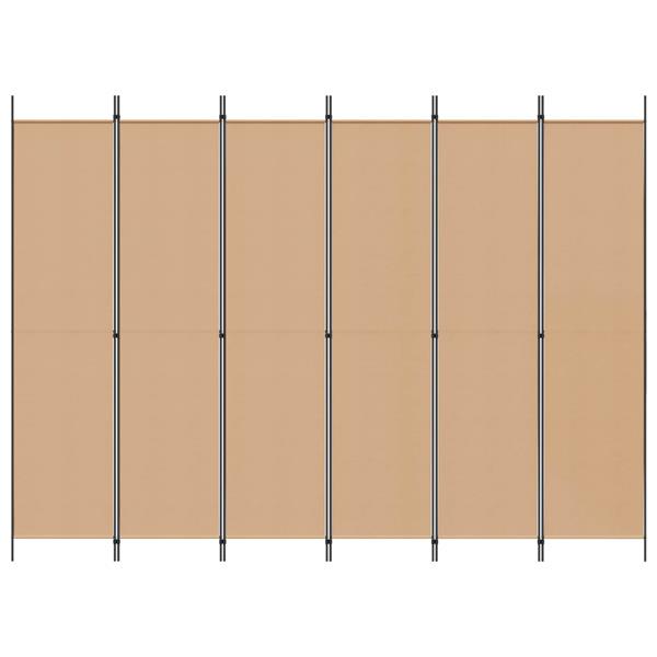 Grote foto vidaxl 6 panelen kamerscherm beige 300 x 220 cm stof huis en inrichting overige huis en inrichting