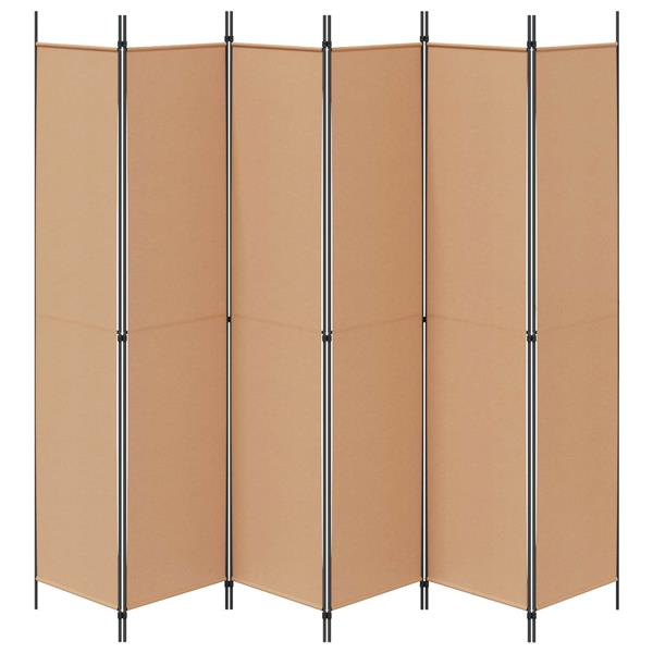 Grote foto vidaxl 6 panelen kamerscherm beige 300 x 220 cm stof huis en inrichting overige huis en inrichting
