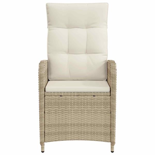 Grote foto vidaxl verstelbare tuinstoel beige en cr me wit 57 x 63 x 94 cm tuin en terras tuinmeubelen