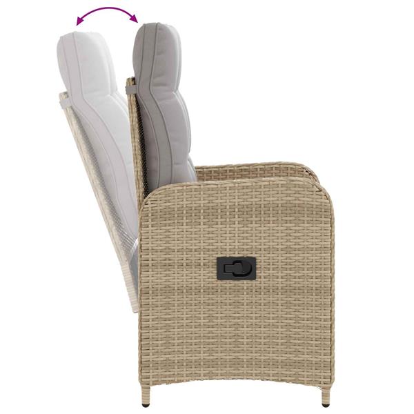 Grote foto vidaxl verstelbare tuinstoel met kussen 57 x 63 x 112 cm tuin en terras tuinmeubelen