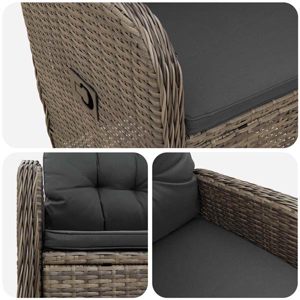 Grote foto vidaxl verstelbare tuinstoel grijs en donkergrijs 57 x 63 x 94 cm tuin en terras tuinmeubelen