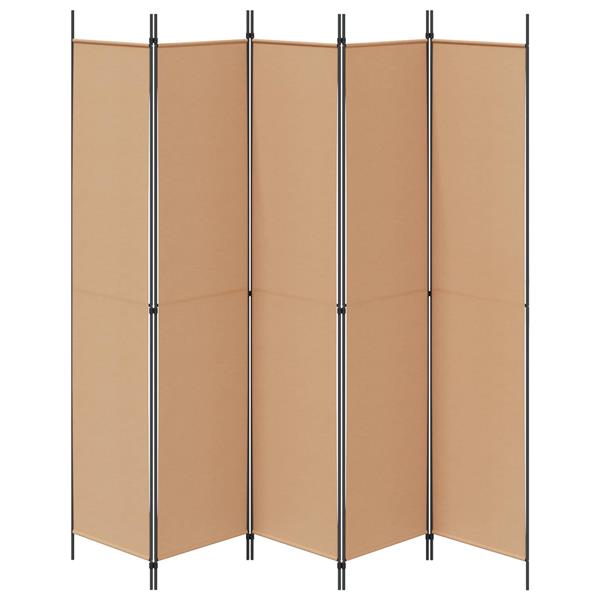 Grote foto vidaxl 5 panel room divider beige 250 x 220 cm stof huis en inrichting overige huis en inrichting