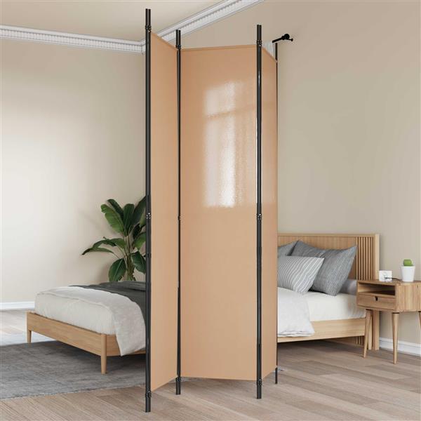 Grote foto vidaxl 3 panel room divider beige 150 x 220 cm stof huis en inrichting overige huis en inrichting