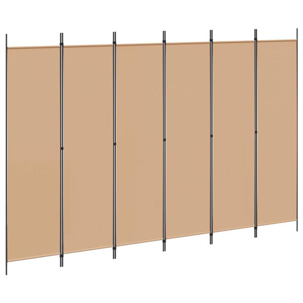 Grote foto vidaxl 6 panelen kamerscherm beige 300 x 200 cm stof huis en inrichting overige huis en inrichting