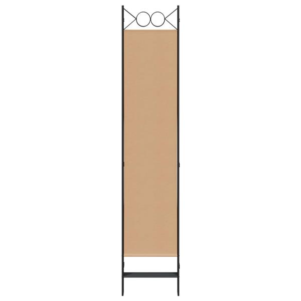 Grote foto vidaxl 5 panel room divider beige 200 x 200 cm stof huis en inrichting overige huis en inrichting