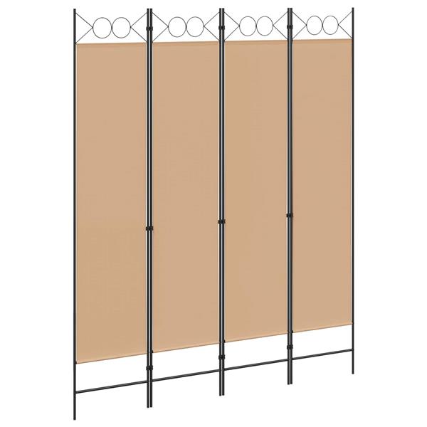 Grote foto vidaxl 4 panelen roomdivider beige 160 x 200 cm stof huis en inrichting overige huis en inrichting