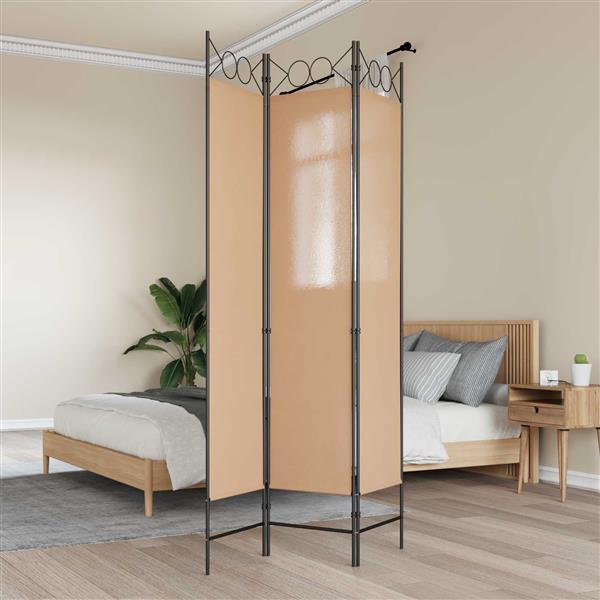 Grote foto vidaxl 3 panel room divider beige 120 x 200 cm stof huis en inrichting overige huis en inrichting