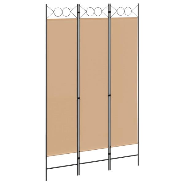 Grote foto vidaxl 3 panel room divider beige 120 x 200 cm stof huis en inrichting overige huis en inrichting