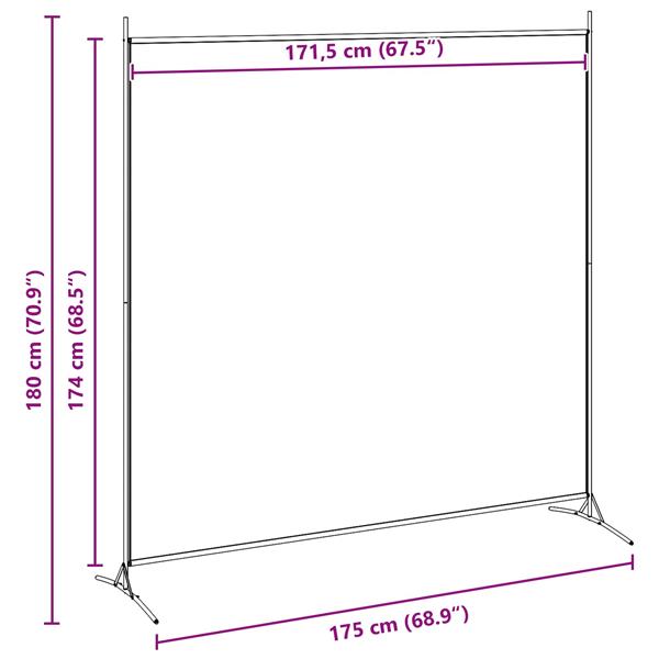 Grote foto vidaxl enkele paneel kamerverdeler beige 175 x 180 cm stof huis en inrichting overige huis en inrichting