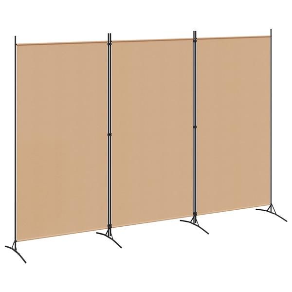 Grote foto vidaxl 3 panel room divider beige 260 x 180 cm stof huis en inrichting overige huis en inrichting