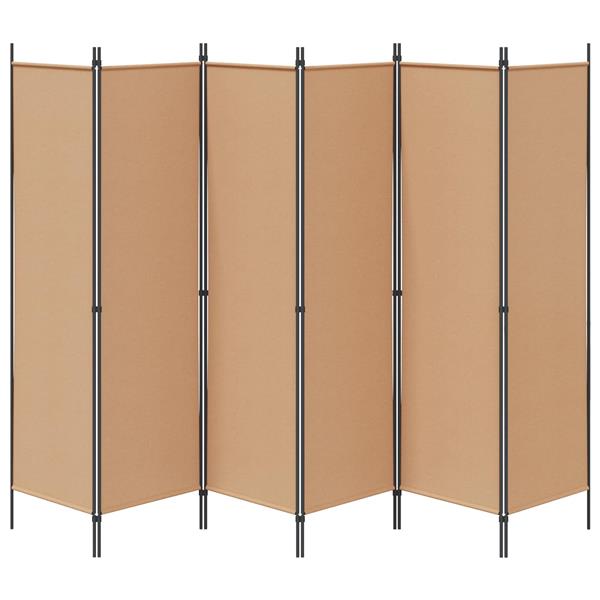 Grote foto vidaxl 6 panelen kamerscherm beige 300 x 180 cm stof huis en inrichting overige huis en inrichting