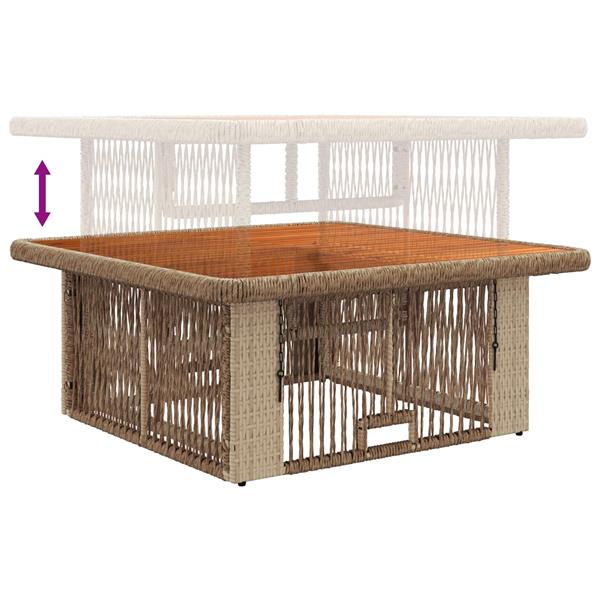 Grote foto vidaxl tuin eettafelset met kussen 3 pcs beige en cr me poly rattan tuin en terras tuinmeubelen