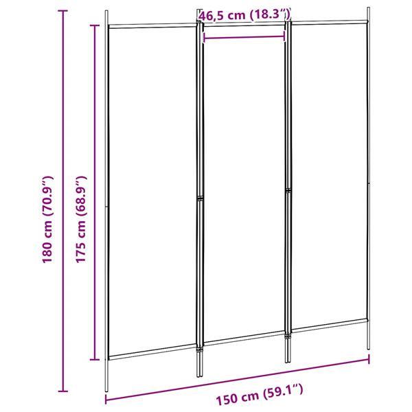 Grote foto vidaxl kamerverdeler beige 150 x 180 cm stof huis en inrichting overige huis en inrichting
