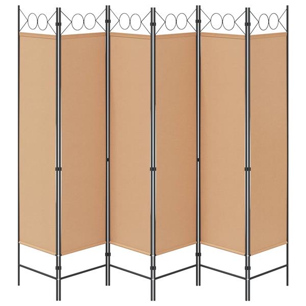 Grote foto vidaxl 6 panelen kamerscherm beige 240 x 180 cm stof huis en inrichting overige huis en inrichting