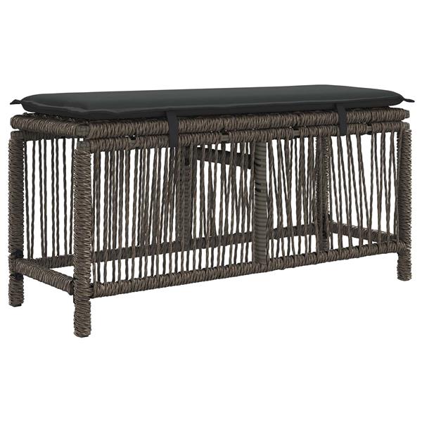 Grote foto vidaxl tuin eettafelset 3 pcs grijs en donkergrijs poly rattan tuin en terras tuinmeubelen