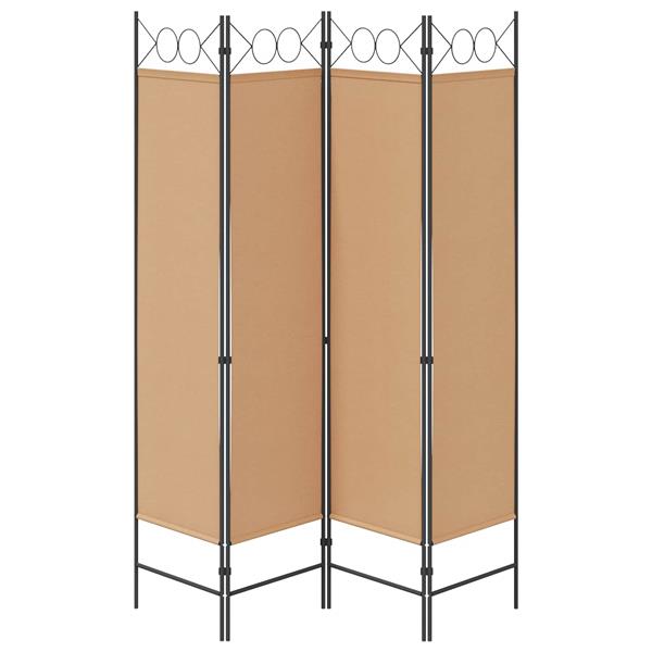 Grote foto vidaxl 4 panelen roomdivider beige 160 x 180 cm stof huis en inrichting overige huis en inrichting
