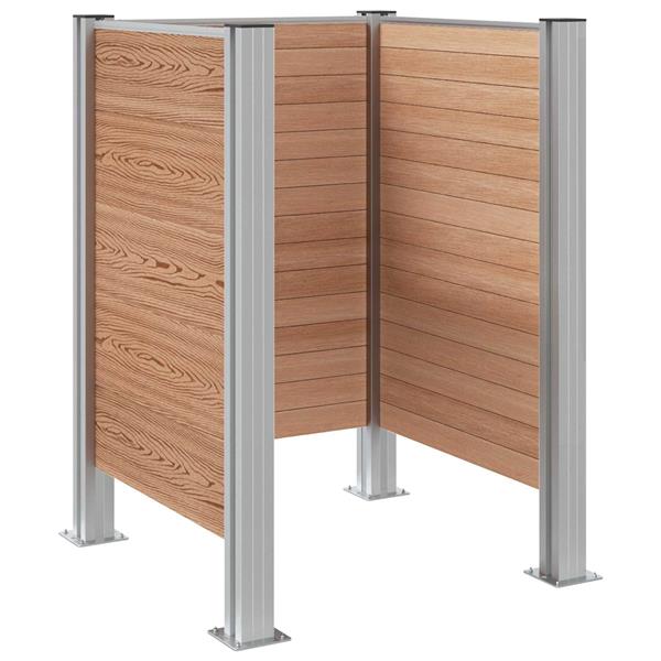 Grote foto vidaxl afvalcontainer ombouw bruin 85 x 85 x 115 cm aluminium en wpc tuin en terras overige tuin en terras