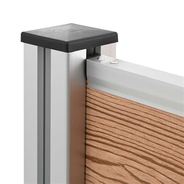 Grote foto vidaxl afvalcontainer ombouw bruin 85 x 85 x 115 cm aluminium en wpc tuin en terras overige tuin en terras