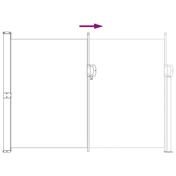 Grote foto vidaxl uittrekbaar zijscherm 100 polyester ijzer staal tuin en terras overige tuin en terras