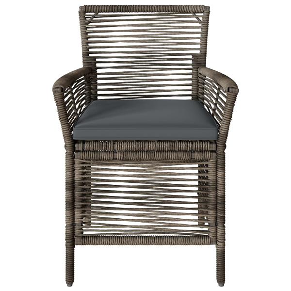 Grote foto vidaxl buitenstoel met kussen 2 pcs grijs en donkergrijs poly rattan tuin en terras tuinmeubelen