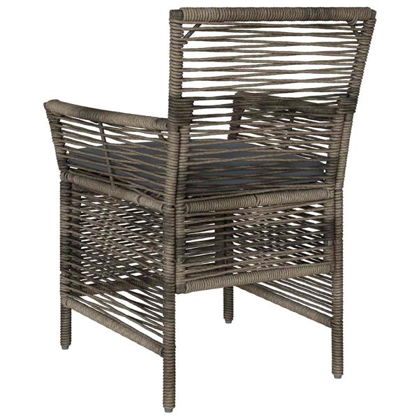 Grote foto vidaxl buitenstoel met kussen 2 pcs grijs en donkergrijs poly rattan tuin en terras tuinmeubelen