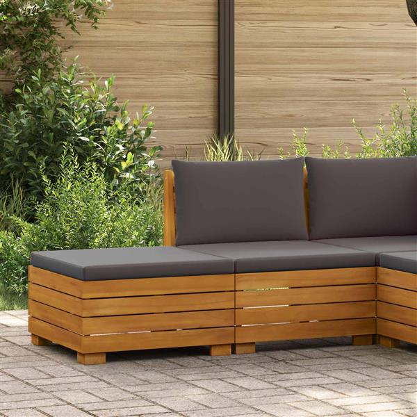 Grote foto vidaxl tuin loungeset met kussen 2 stuk bruin massief acaciahout tuin en terras tuinmeubelen