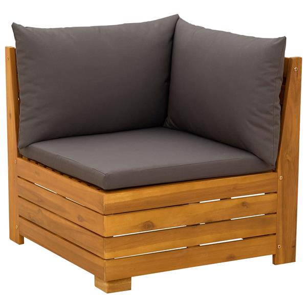 Grote foto vidaxl tuin loungeset met kussen 2 stuk bruin massief acaciahout tuin en terras tuinmeubelen