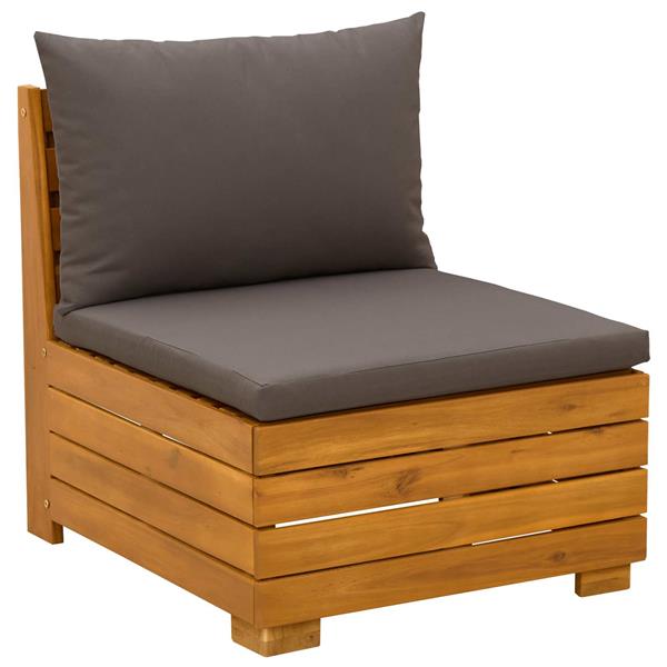 Grote foto vidaxl tuin loungeset met kussen 2 stuk bruin massief acaciahout tuin en terras tuinmeubelen