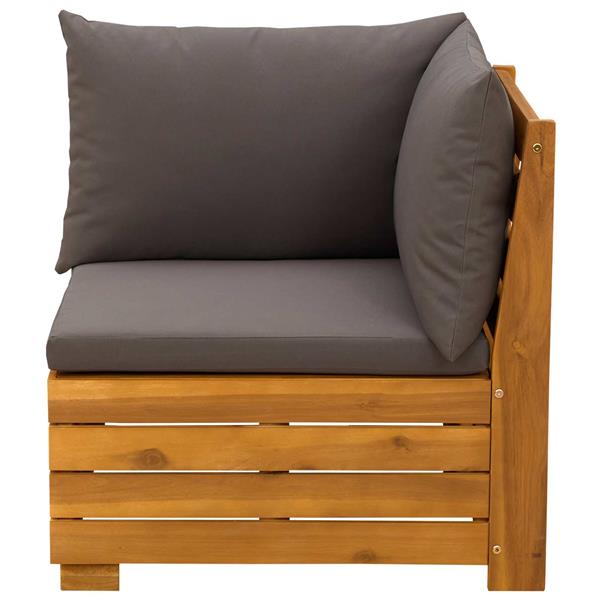 Grote foto vidaxl tuinbank hoek massief acaciahout bruin tuin en terras tuinmeubelen