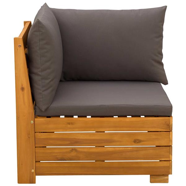 Grote foto vidaxl tuinbank hoek massief acaciahout bruin tuin en terras tuinmeubelen