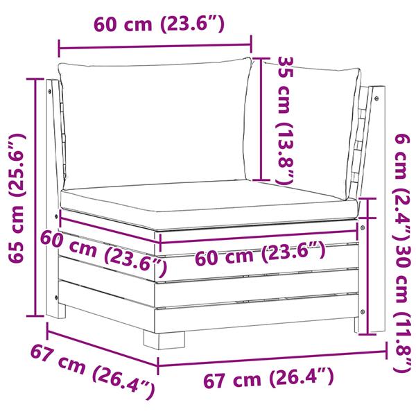 Grote foto vidaxl tuinbank hoek massief acaciahout bruin tuin en terras tuinmeubelen