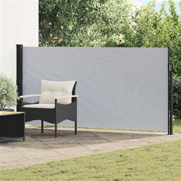 Grote foto vidaxl uittrekbaar zijscherm grijs 500 x 120 cm polyester tuin en terras overige tuin en terras